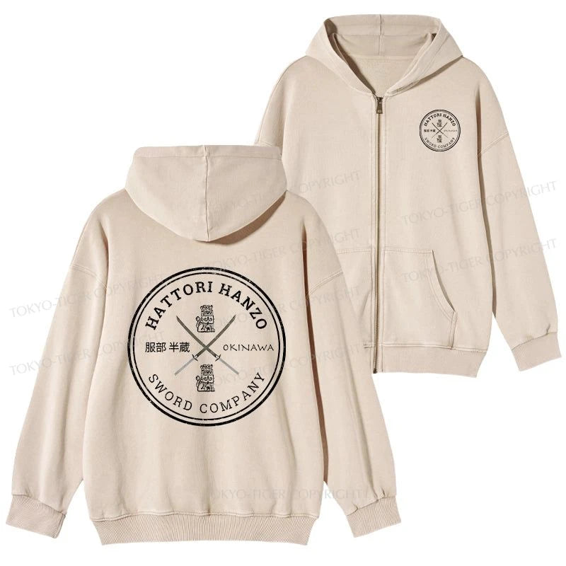 Tokyo-Tiger Hattori Hanzo Sword Company Washed Zip Hoodie