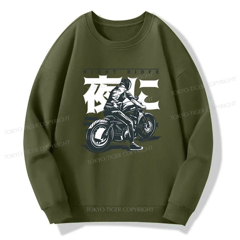 Tokyo-Tiger Motorcyclist Japanese Night Rider Sweatshirt