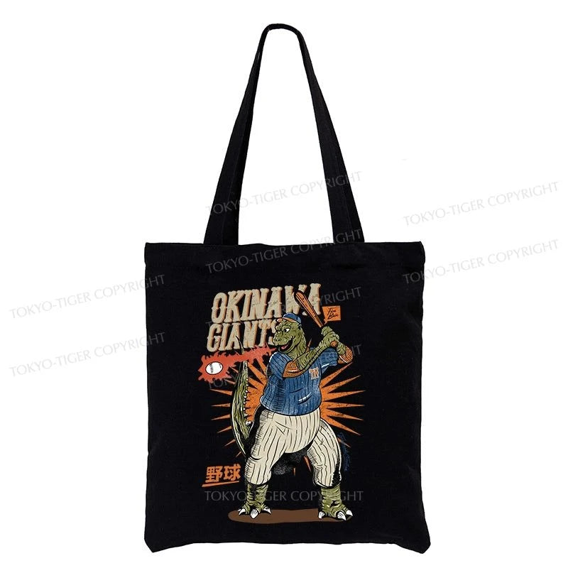 Tokyo-Tiger OKINAWA GIANTS Dinosaur Tote Bag