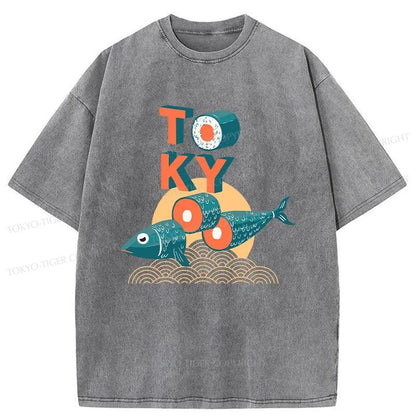 Tokyo-Tiger Japanese Tokyo Tuna Washed T-Shirt