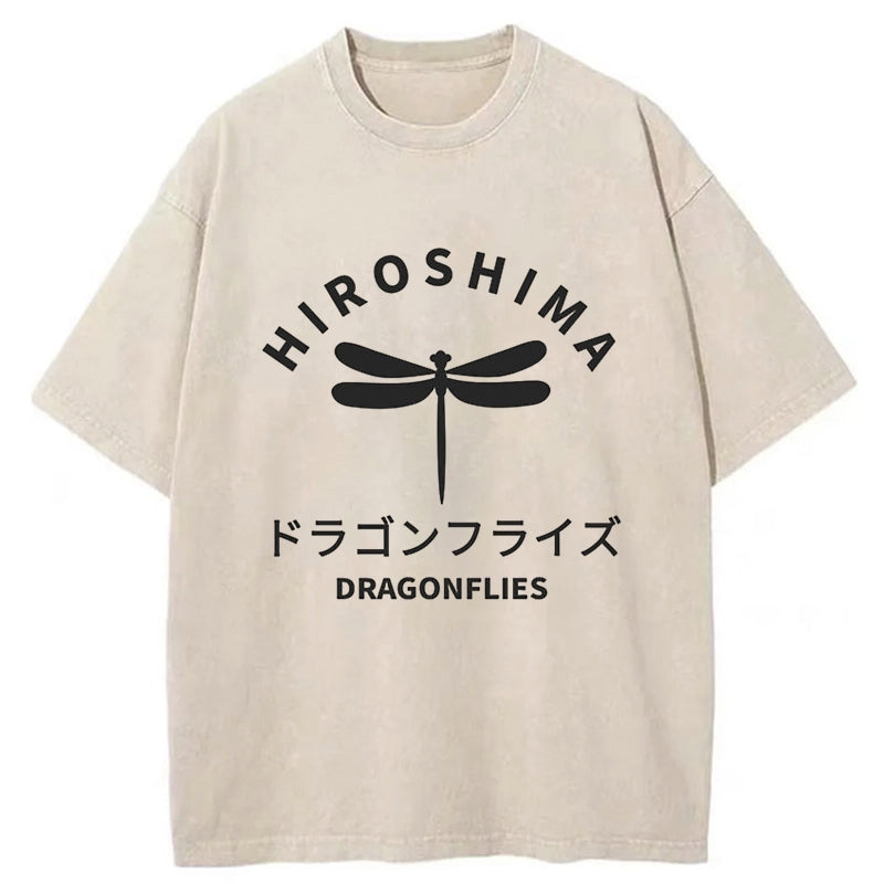 Tokyo-Tiger Hiroshima Dragonflies Washed T-Shirt
