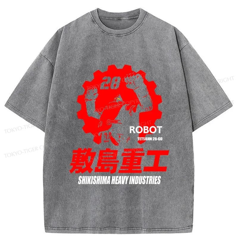 Tokyo-Tiger Robot Warrior Washed T-Shirt