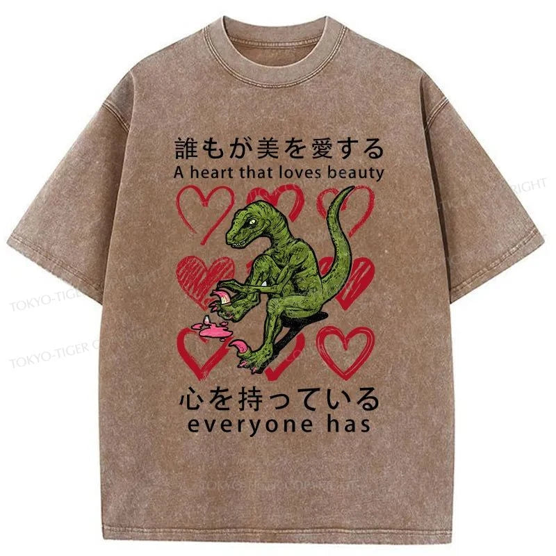 Tokyo-Tiger Dinosaur Nail Polish Japanese Washed T-Shirt