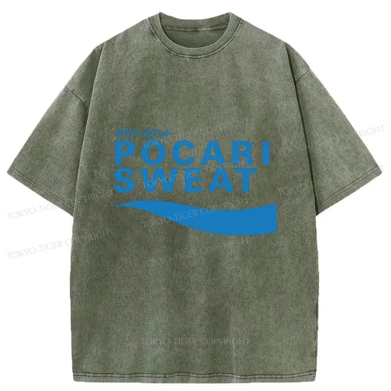 Tokyo-Tiger POCARI SWEAT Blue Washed T-Shirt