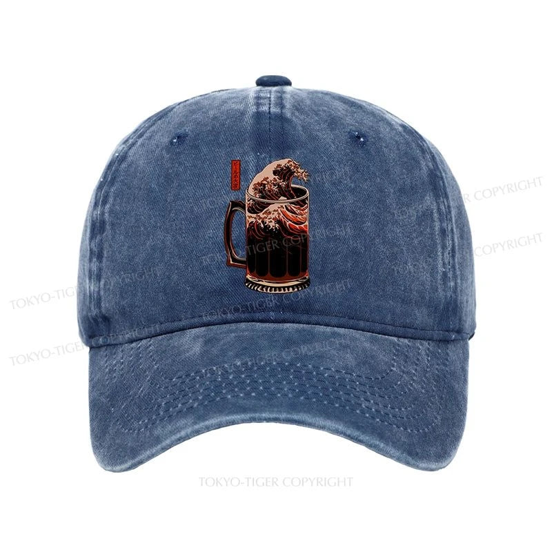 Tokyo-Tiger The Great Wave Of Beer Japanese Washed Cap