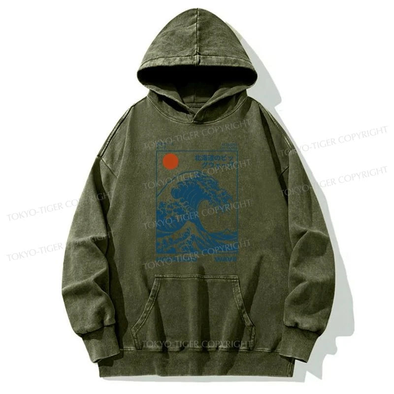 Tokyo-Tiger Hokkaido Wave Japan Washed Hoodie