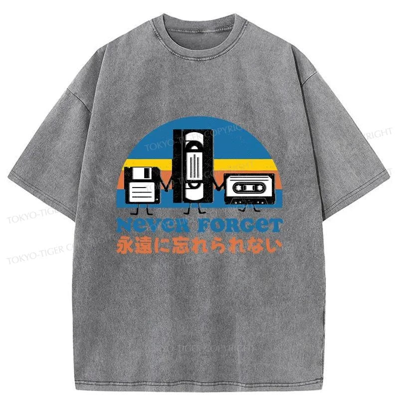 Tokyo-Tiger Never Forget Tape Washed T-Shirt