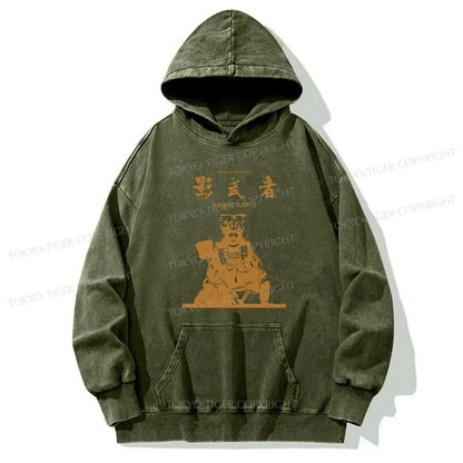 Tokyo-Tiger Japanese Shadow Samurai Washed Hoodie