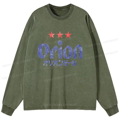 Tokyo-Tiger Orion Breweries Washed Long Sleeve T-Shirt