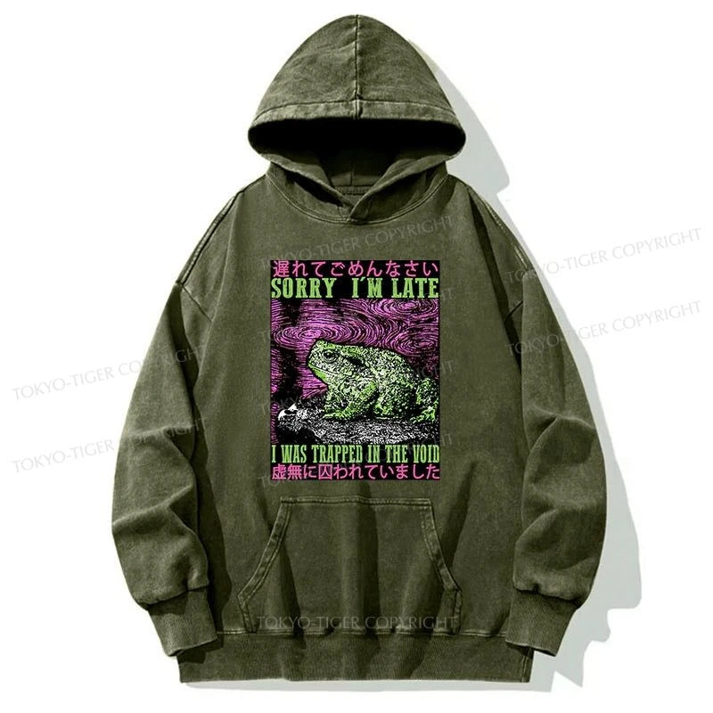 Tokyo-Tiger Frogs Trapped In The Void Washed Hoodie