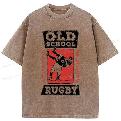 Tokyo-Tiger Old School Rugby Washed T-Shirt