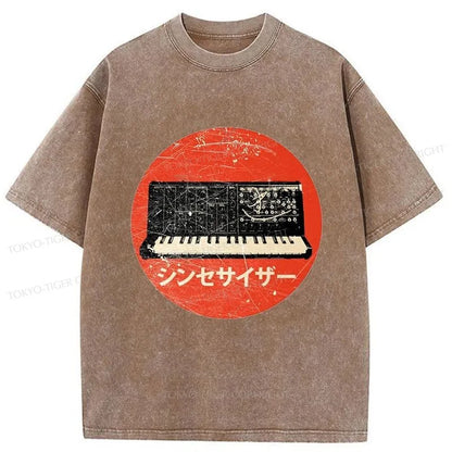 Tokyo-Tiger Vintage Synthesizer Japanese Washed T-Shirt