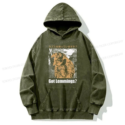 Tokyo-Tiger Do You Have Lemmings Japanese Washed Hoodie