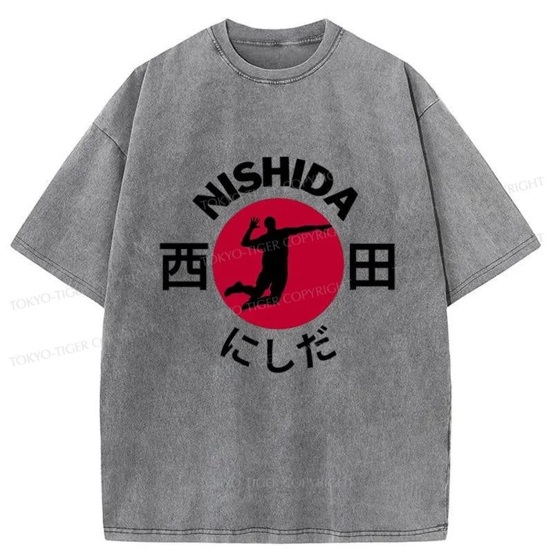 Tokyo-Tiger Volleyball Player Nishida Washed T-Shirt