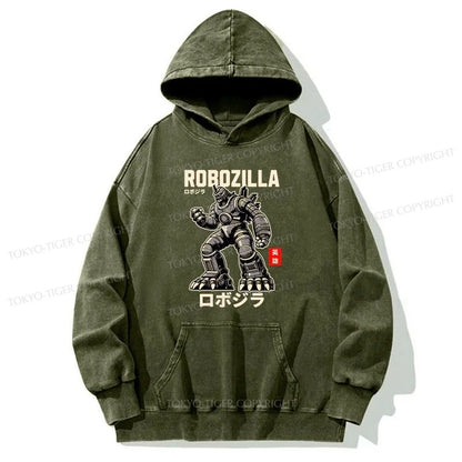 Tokyo-Tiger RoboZilla Manga Japanese Washed Hoodie