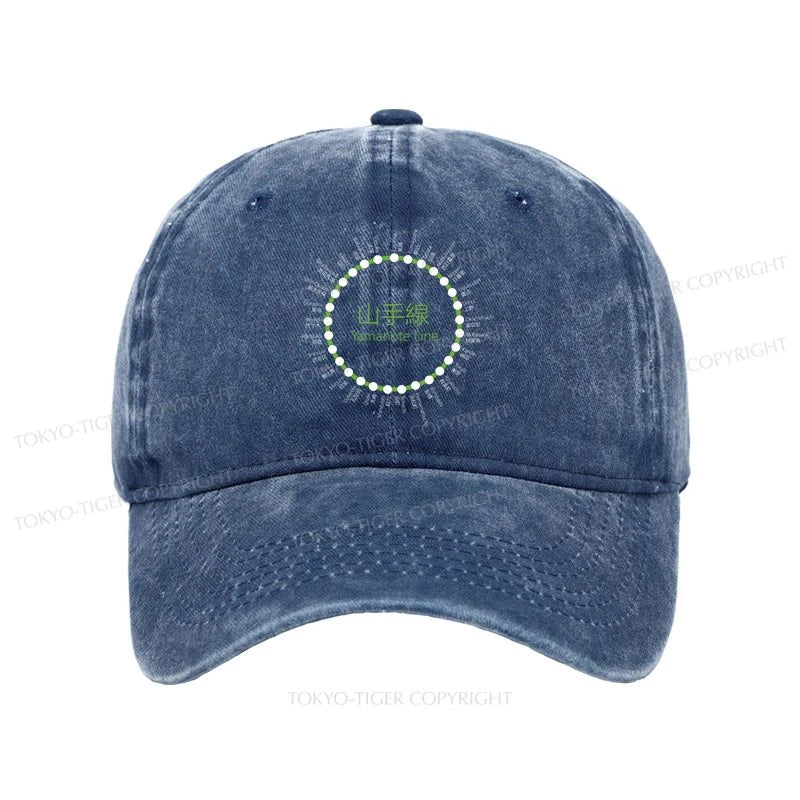 Tokyo-Tiger Yamanote Line Stations Circle Washed Cap