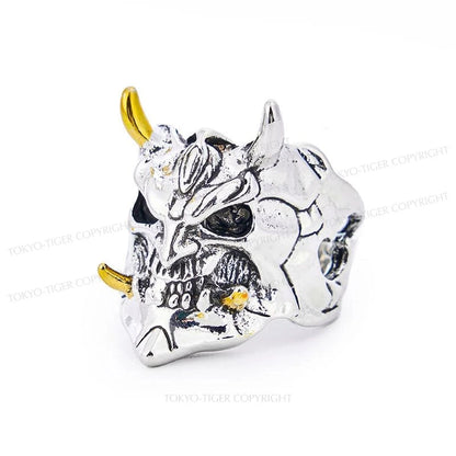 Tokyo-Tiger Samurai Mask Skull Ring