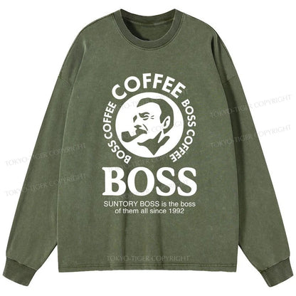 Tokyo-Tiger Boss Is The Boss Of Them All Washed Long Sleeve T-Shirt