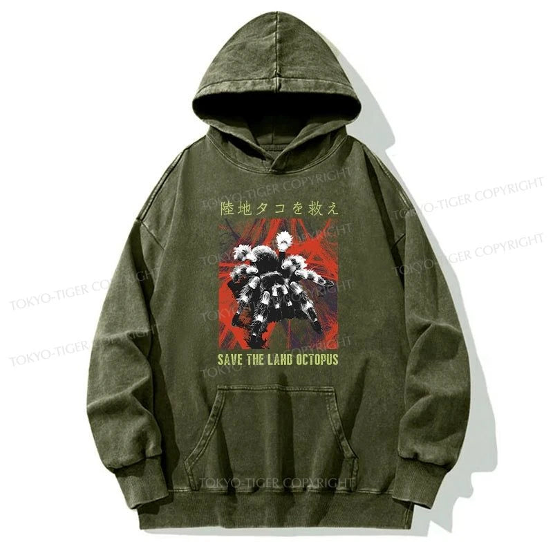 Tokyo-Tiger Real Scary Spiders Washed Hoodie