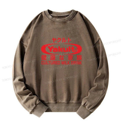 Tokyo-Tiger Yakult Logo Washed Sweatshirt