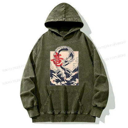 Tokyo-Tiger Sea Dragon Japanese Washed Hoodie