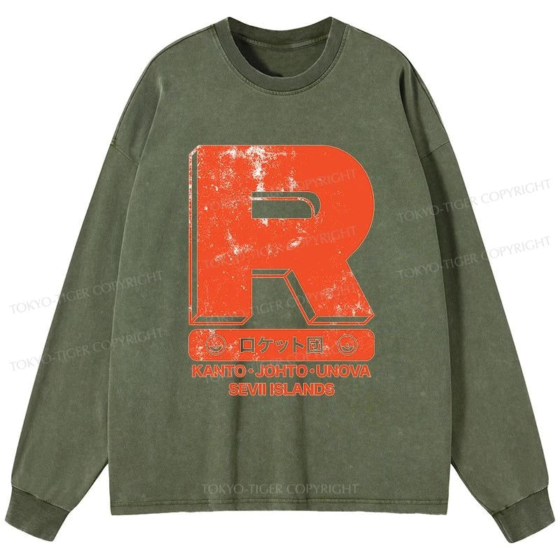 Tokyo-Tiger Team Rocket Japanese Washed Long Sleeve T-Shirt