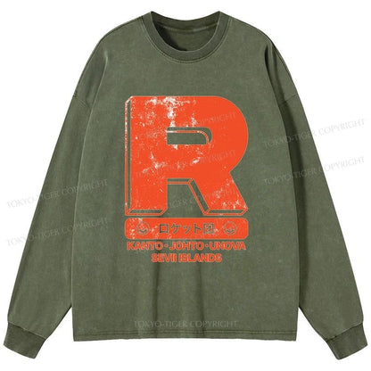 Tokyo-Tiger Team Rocket Japanese Washed Long Sleeve T-Shirt