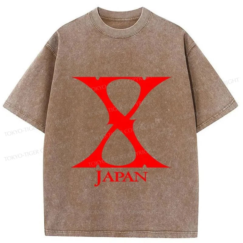 Tokyo-Tiger X-Japan Logo Washed T-Shirt