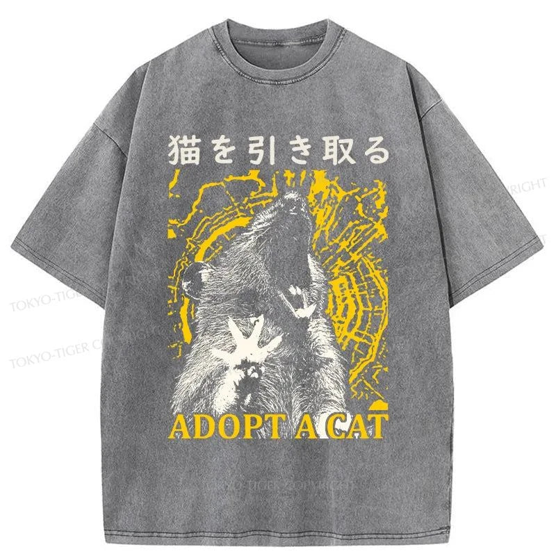 Tokyo-Tiger Adopt A Cat Washed T-Shirt