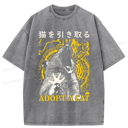 Tokyo-Tiger Adopt A Cat Washed T-Shirt