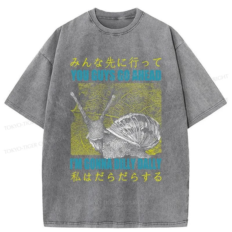 Tokyo-Tiger Slow Snail Japanese Washed T-Shirt