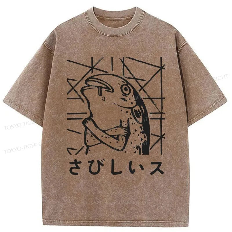 Tokyo-Tiger Lonely Fish Washed T-Shirt