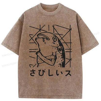 Tokyo-Tiger Lonely Fish Washed T-Shirt