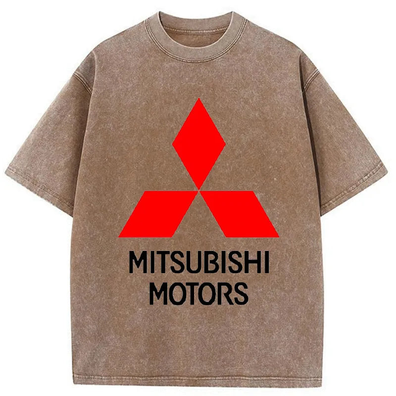 Tokyo-Tiger Mitsubishi Motors logo Japanese Washed T-Shirt