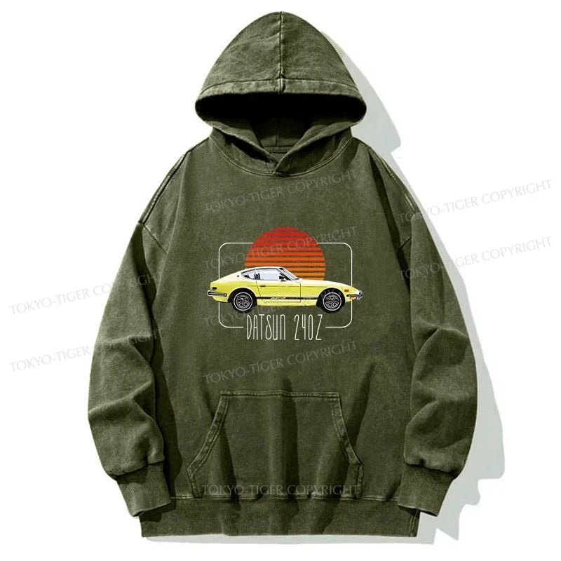 Tokyo-Tiger Datsun 240Z Retro Classic Car Washed Hoodie