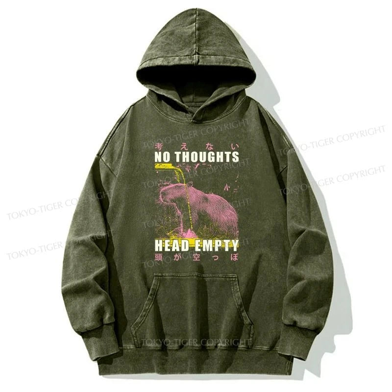 Tokyo-Tiger No Thoughts Head Empty Washed Hoodie