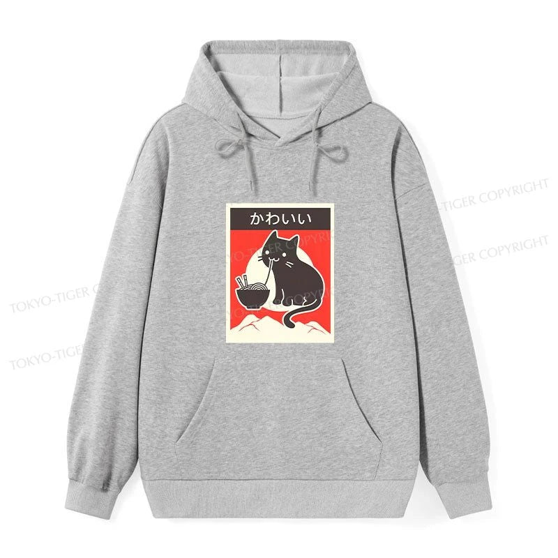 Tokyo-Tiger "Kawaii" Vintage Style Japenese Ramen Cat Classic Hoodie