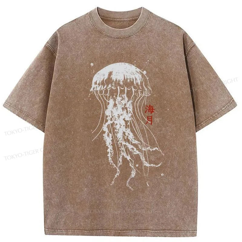 Tokyo-Tiger Jellyfish Japanese Washed T-Shirt