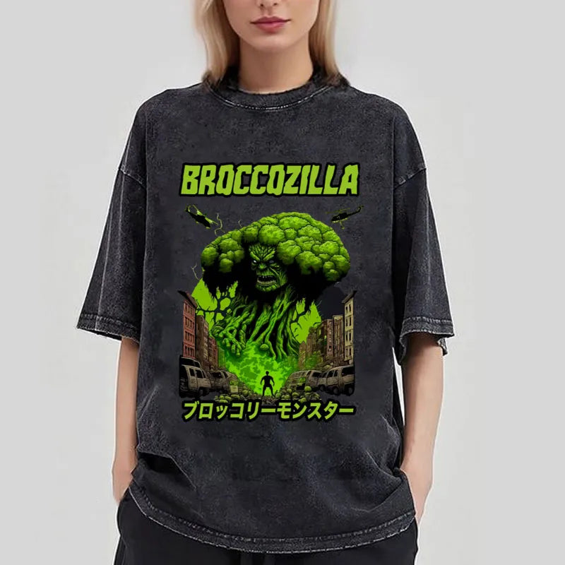 Tokyo-Tiger Broccozilla Monster Washed T-Shirt