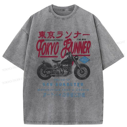 Tokyo-Tiger Motorcycle Japanese Washed T-Shirt