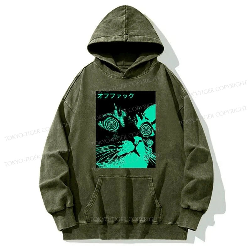 Tokyo-Tiger Cool Cat Japanese Washed Hoodie