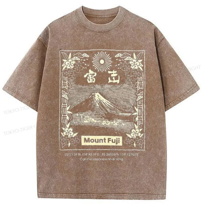 Tokyo-Tiger Japan Mount Fuji Washed T-Shirt