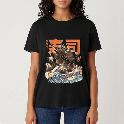 Tokyo-Tiger The Great Sushi Dragon Wave Classic T-Shirt