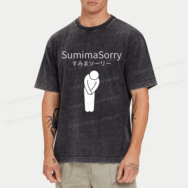 Tokyo-Tiger SumimaSorry Japanese Washed T-Shirt