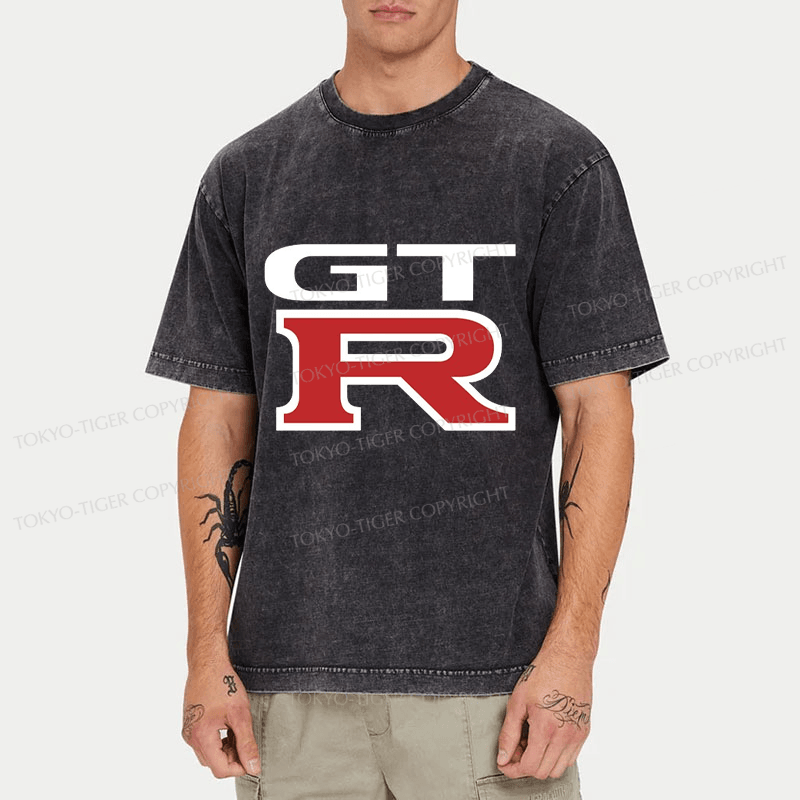 Tokyo-Tiger GTR Logo Japanese Washed T-Shirt