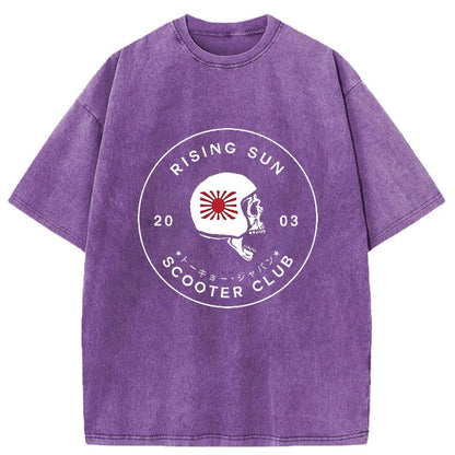 Tokyo-Tiger Rising Sun Scooter Club Washed T-Shirt