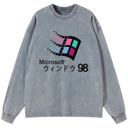 Tokyo-Tiger Microsoft Windows 98 Washed Long Sleeve T-Shirt