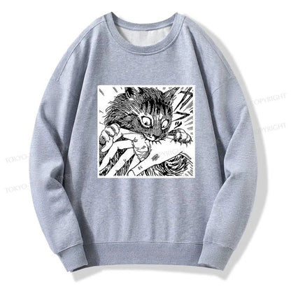 Tokyo-Tiger Creepy Cat Anime Horror Anteater Sweatshirt