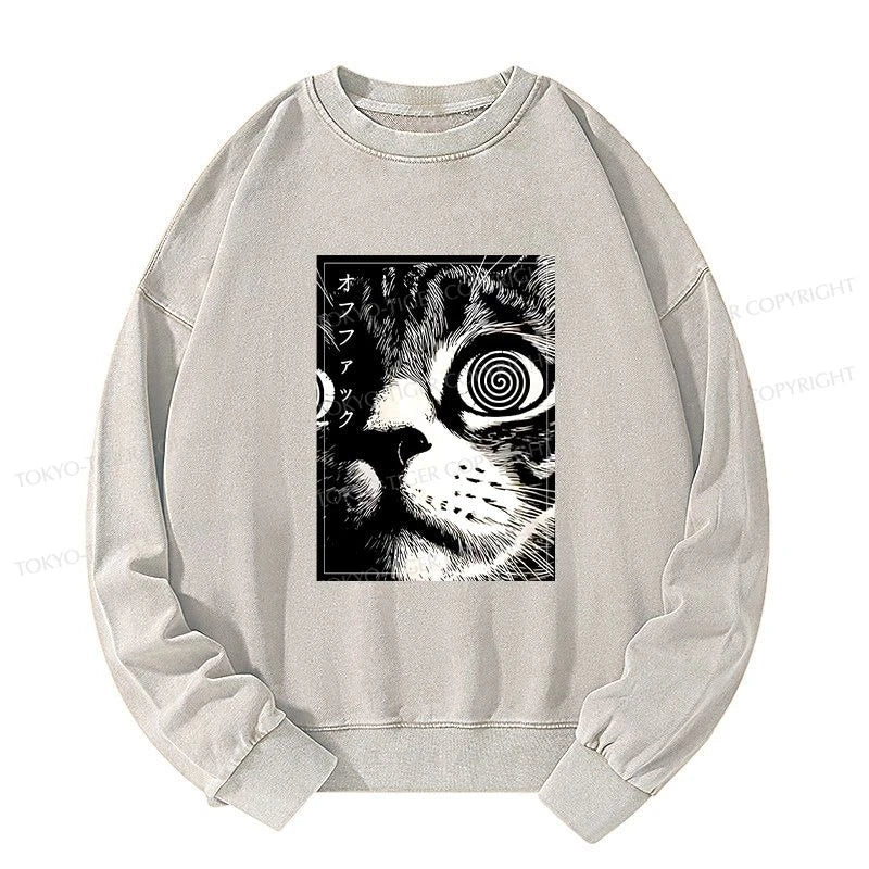 Tokyo-Tiger Scary Cat Japan Washed Sweatshirt