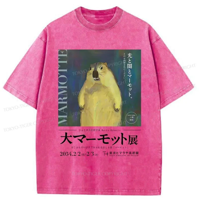 Tokyo-Tiger The Great Marmot Exhibition Washed T-Shirt